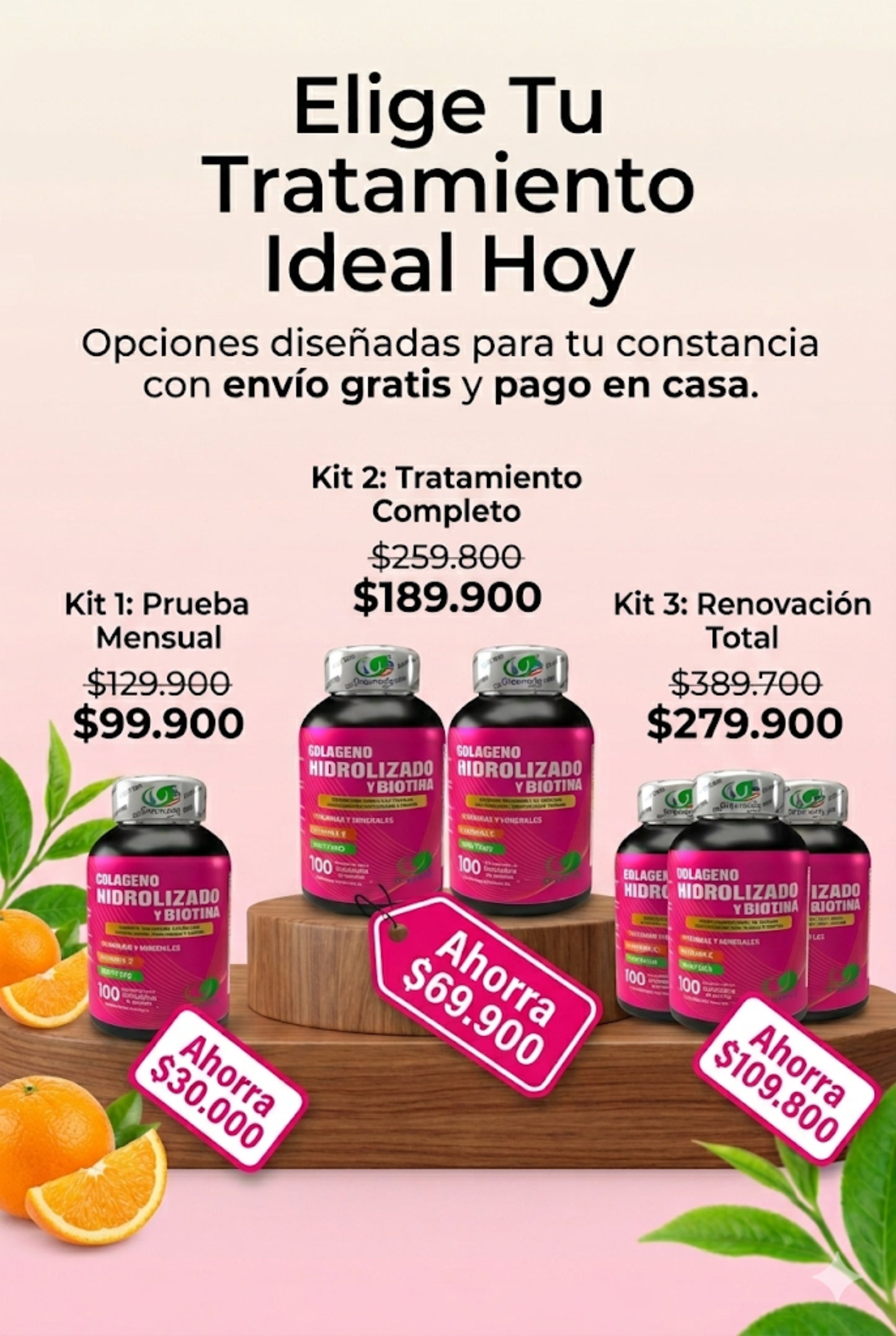 Kit Juventud Total: Colágeno Hidrolizado + Biotina + Vitamina C
